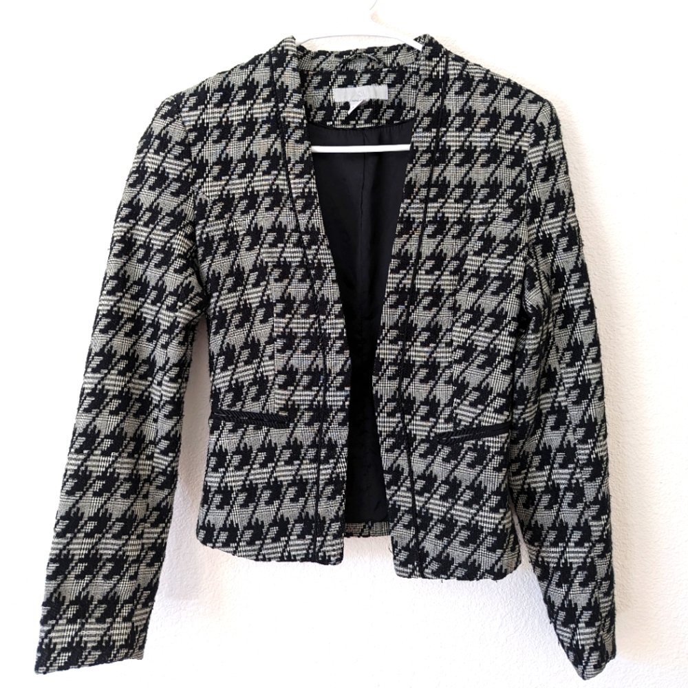 H&M textured-weave black blazer size 2
